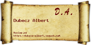 Dubecz Albert névjegykártya