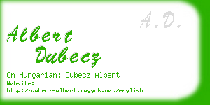 albert dubecz business card